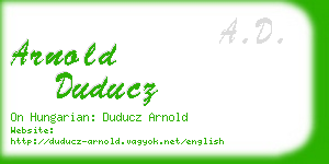 arnold duducz business card